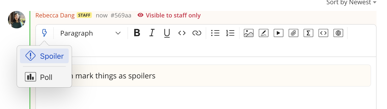 using a spoiler block