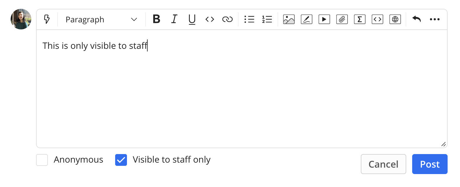 visible to staff checkbox